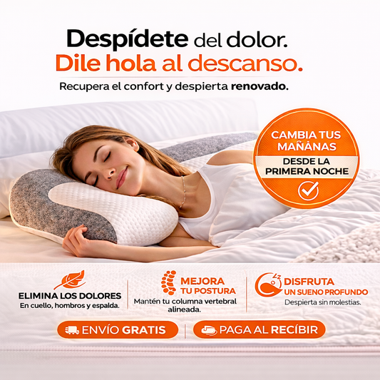 🌙Alivia el dolor de cuello y duerme profundamente desde la primera noche con la almohada ergonómica antiestrés